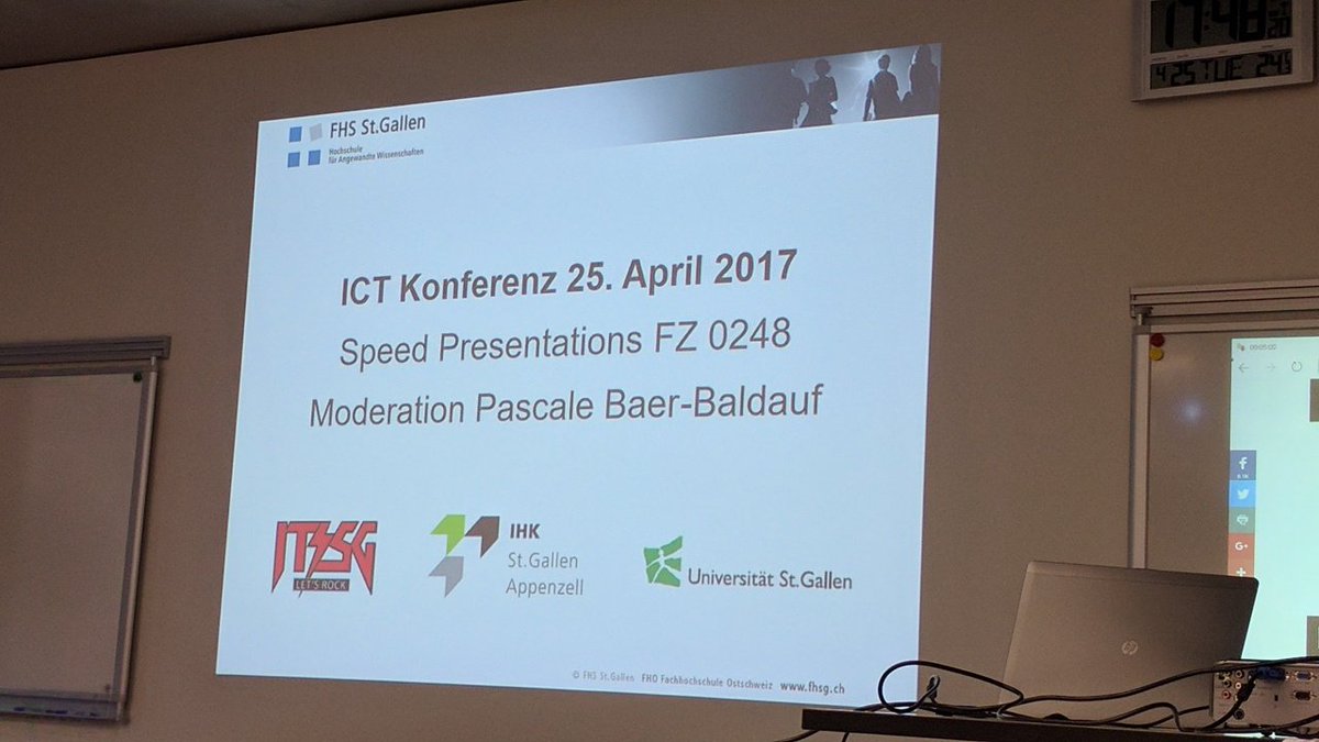 reneelechner's tweet photo. ICT - Cluster Ostschweiz FH St. Gallen Speed Präsentation starten... #itrockt #fhsg https://t.co/R5AhGkDOaq