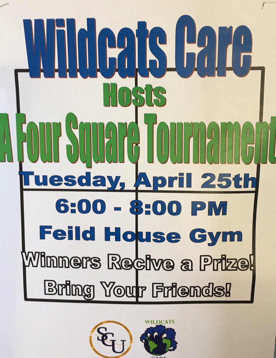 Reminder: 4-Square Tournament Tonight!!!!! Come and spend time time with friends!!!