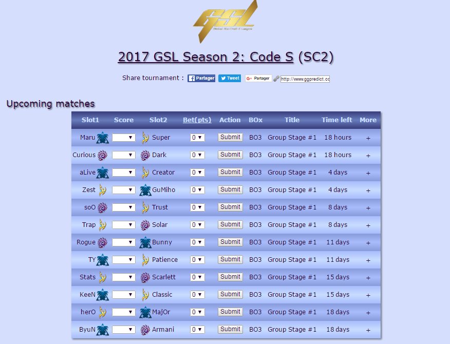 GGPredict_FR's tweet photo. La #GSL revient sur GGpredict. Pronostique correctement les matchs à venir et tente de gagner d'incroyables lots https://t.co/yaO0rRn5ug https://t.co/AUT485cMMA