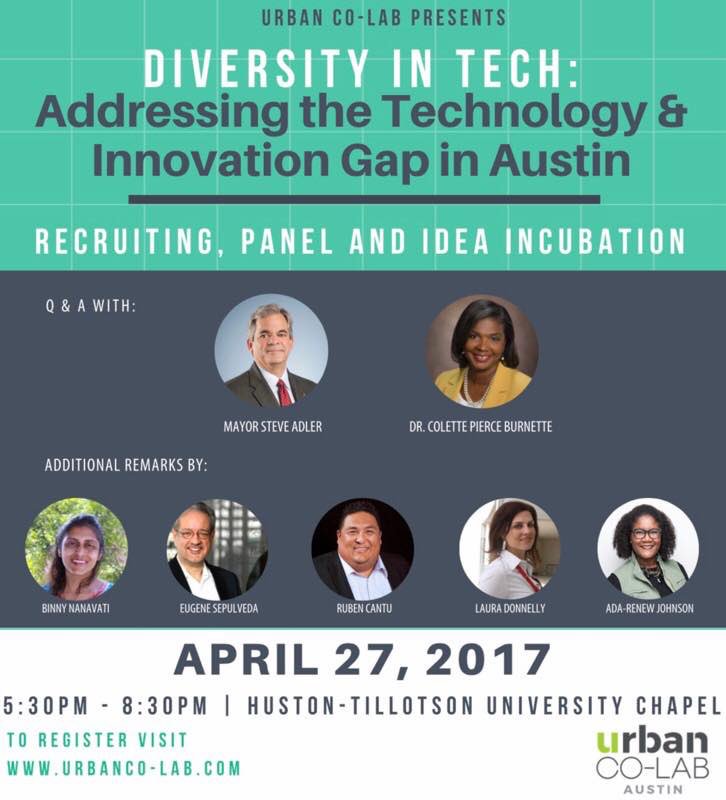 President @HTPresCPB will moderate a panel with <a href="/MayorAdler/">Mayor Adler</a> as part of Diversity in Tech. Free registration! <a href="/UrbanCoLabATX/">Urban Co-Lab</a> #be_ht