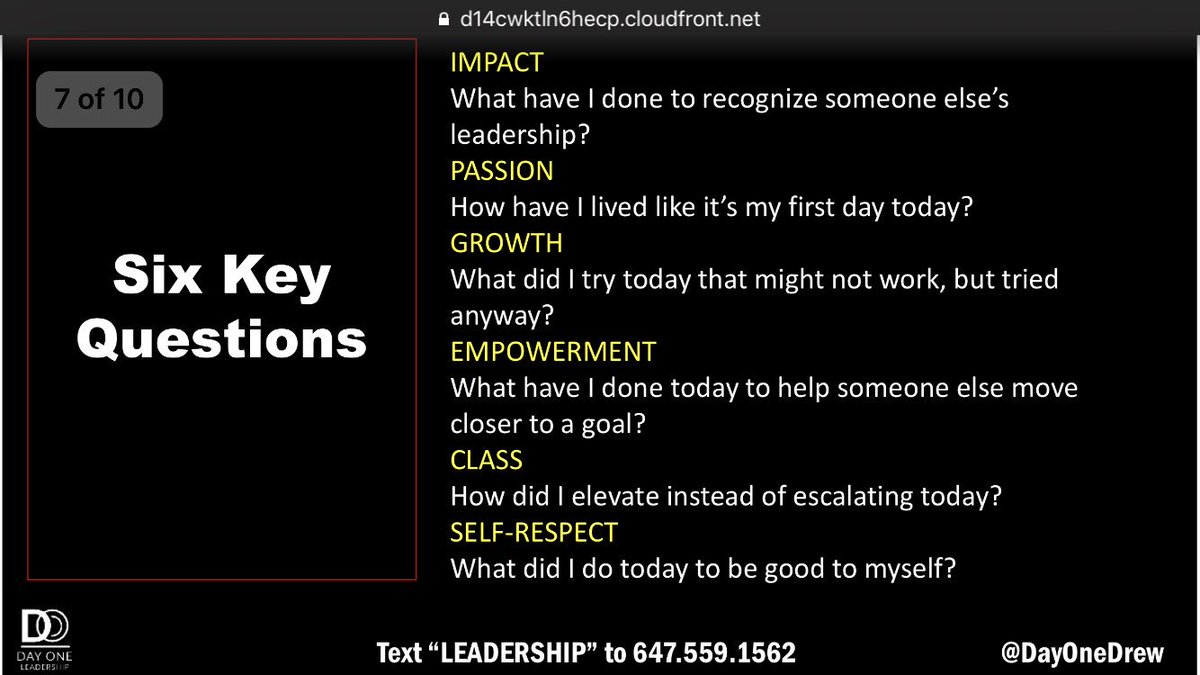 Leadership: ask yourself these key six questions every day! #leadership #LTC2017 #MaineHFMA