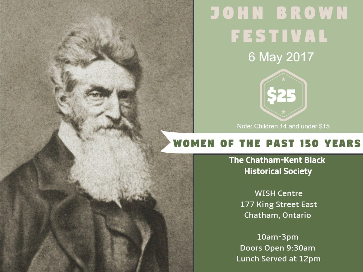 CKBHS94's tweet photo. Have you got your ticket to this years #JohnBrown Festival yet? This year it's all about Historical Black Women in Canada #Canada150 #ckbhs https://t.co/9d5ySSlZwH