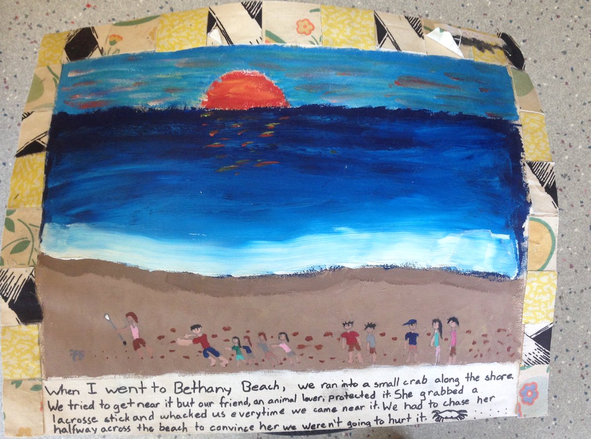UnfinishedEd's tweet photo. It's been many years; might be time to revisit this #FaithRinggold project. 4th & 6th grade respectively. #imageandtext #arted #storyquilts https://t.co/eZTmJevzLp
