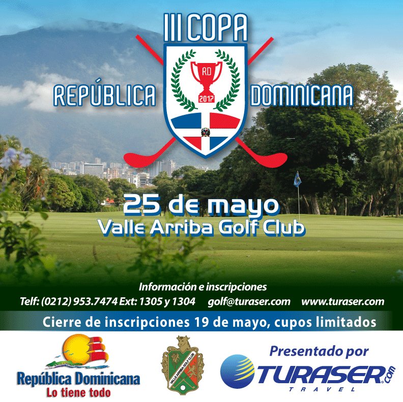 turaseroficial's tweet image. ¡Las inscripciones para la la III Copa de #golf de República Dominicana están abiertas! Para más información escríbenos a golf@turaser.com.