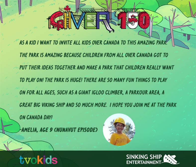 SinkingShipEnt's tweet photo. New season of Giver starts tomorrow! Tune into @tvokids at 6PM! #tvokids #letsgiver #canada150 https://t.co/8l0OpabKxo