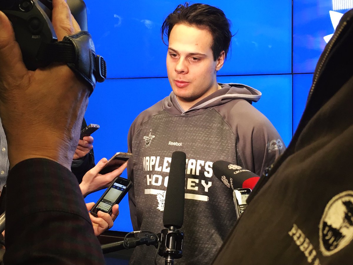 MapleLeafs's tweet photo. "It's a special group of guys in this room." - @AM34 https://t.co/c4VrhczsAY