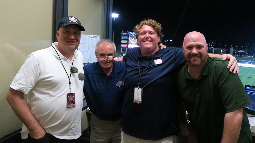 HallofFameTour's tweet photo. Andy Couch from @baseballhall joins the 104.9 FM-The Horn broadcast booth for a Round Rock Express home game to discuss #HallofFameTour https://t.co/WSDKhYYidD