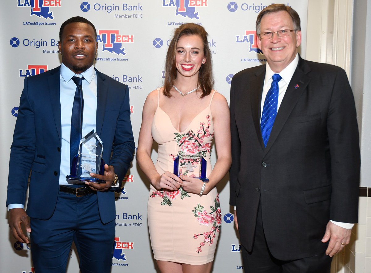 lkguice's tweet photo. Very proud to present Presidential Awards to Katie Sloan &amp; Xavier Woods at #Techspys Incredible student-athletes on field &amp; in classroom. https://t.co/H6qQgPMA89