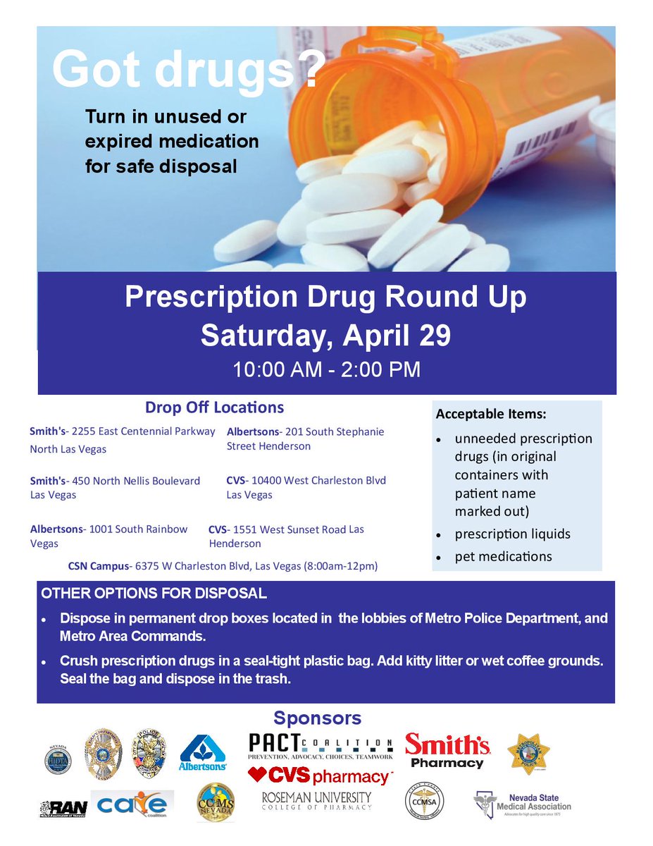 PACTCoalition's tweet photo. This Saturday there are Pill Take backs happening across the Valley! come turn in old/unused meds! #PillTakeBack https://t.co/qWjNxnAj1A