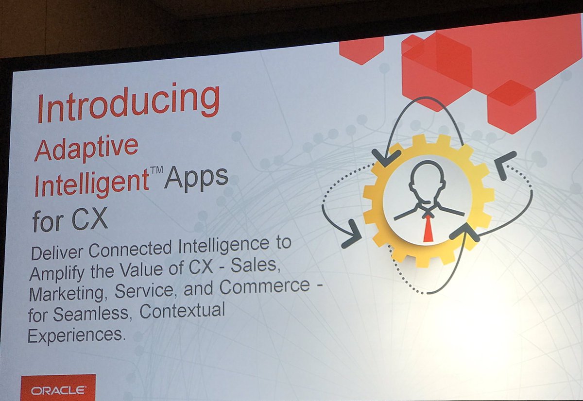 MarkSmithISG's tweet photo. Oracle introduces new value for #ModernCX in Adaptive Intelligence (AI)  across suite of apps https://t.co/kgrFMtfyoo