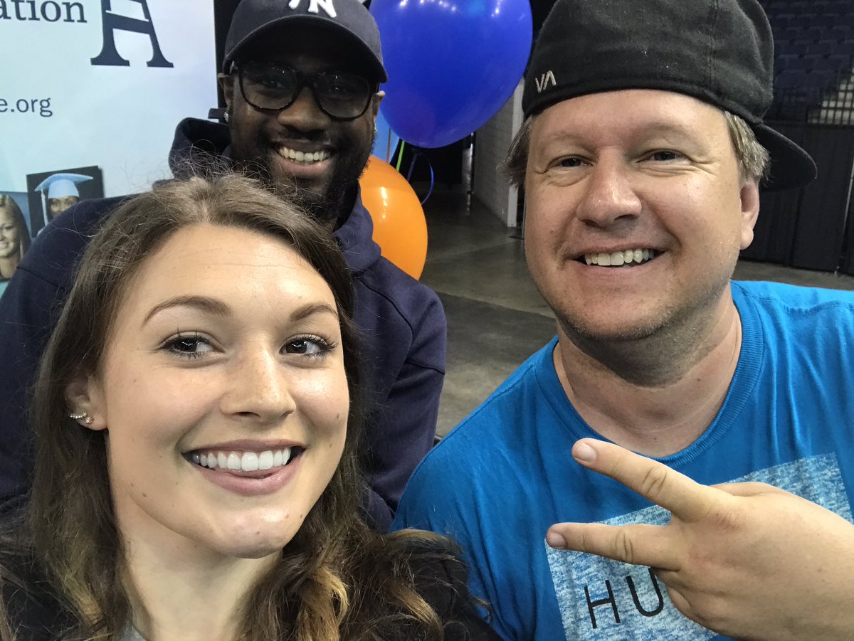 _JennWith2Ns's tweet photo. My favorite DJs! Thanks to @shaggy757 from @Z104fans for being our emcee at @AccessCollegeFd College Commitment Day! #CatchMeInCollege2017 https://t.co/s45mTN69qR
