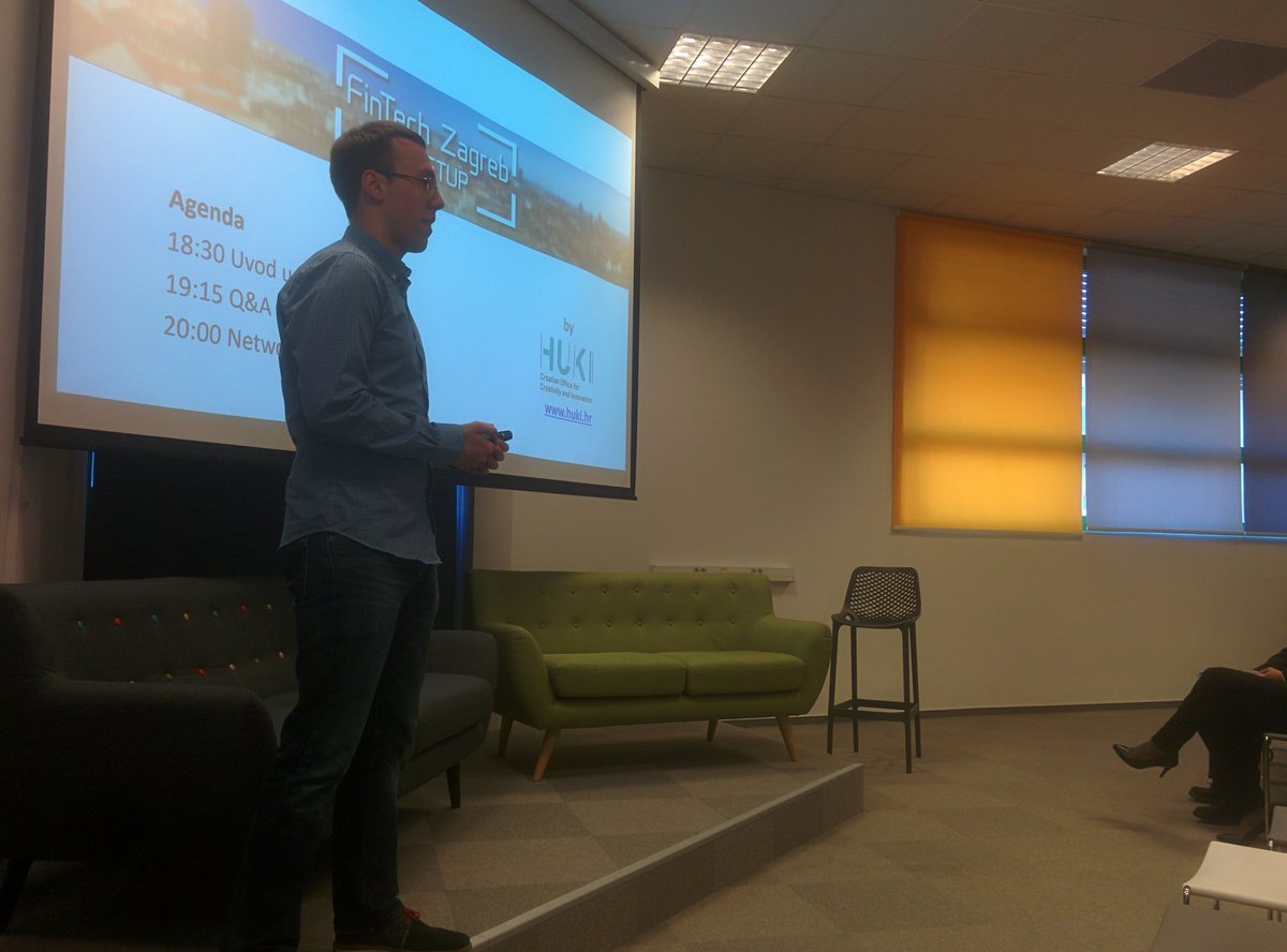 HUKICRO's tweet photo. We started with the #fintech #meetup #zagreb https://t.co/Vpwy6Z3bQd