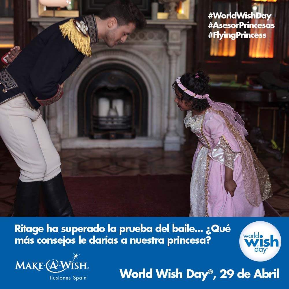 MakeaWishSpain's tweet photo. Ritage ha superado la prueba del baile de princesas...¿Qué más consejos le darías? #FlyingPrincess #WorldWishDay #AsesorPrincesas https://t.co/71X3ZNh6Hf