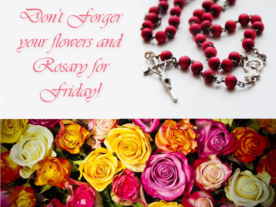 NDACampMin's tweet photo. @NDAeagles @ndaclassof2017 @NDAEAGLES2018 @NDAclassof2019 @ndaclassof2020: Don't forget your flowers and rosary for Friday! https://t.co/6tPhJCs3du