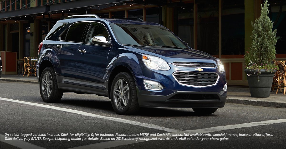 Trecekauto's tweet photo. Find your tag, get 16% below MSRP on select 2017 #ChevyEquinox vehicles in stock. https://t.co/Qwqp4MlUE8 https://t.co/GiPqGdayHR