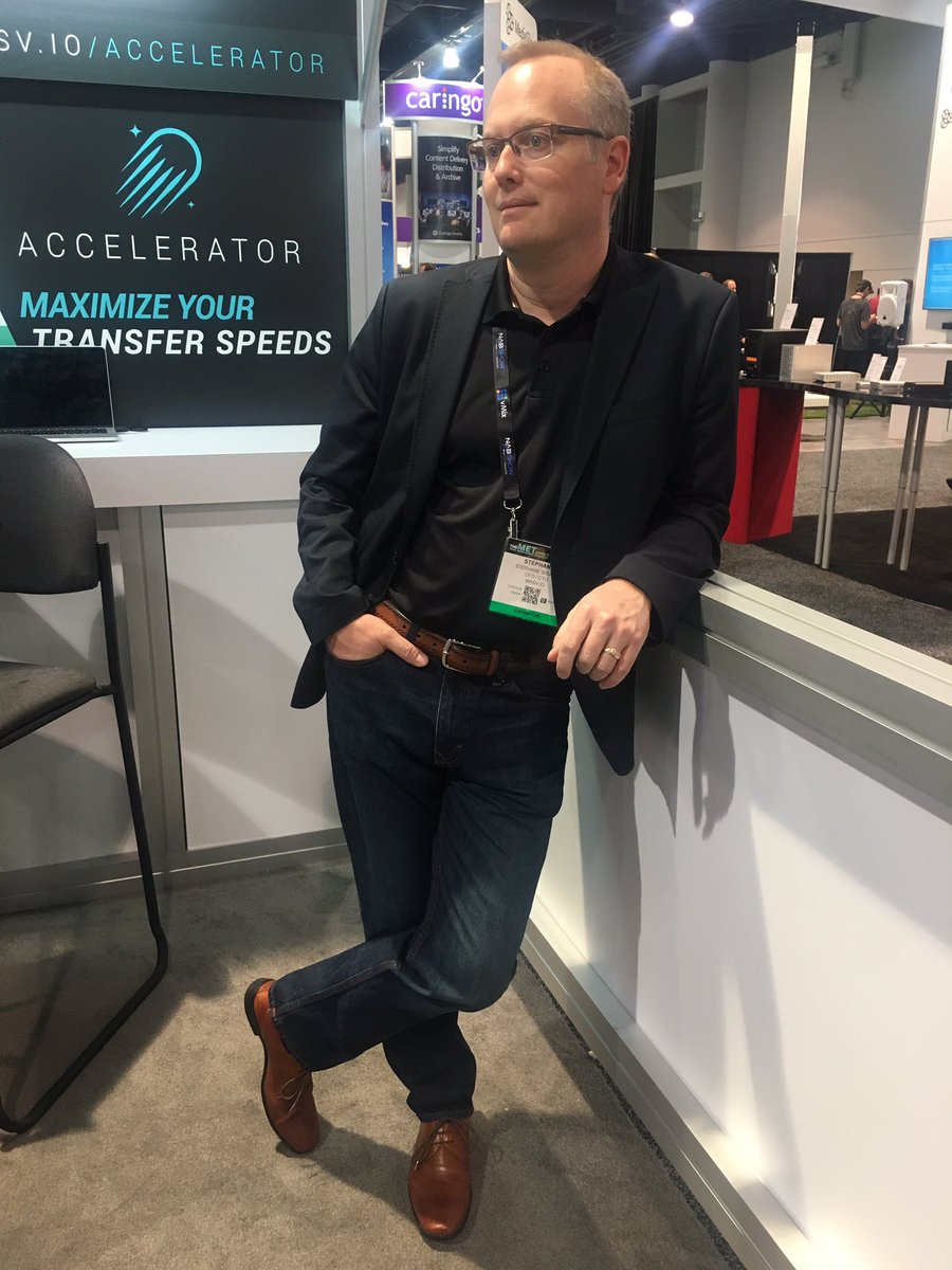 getmasv's tweet photo. #NABShow2017 day 2.  Our calm cool and collected CTO Steph Brunet is so knowledgable.  Come and ask him a question ! https://t.co/1BvMKrHTMN