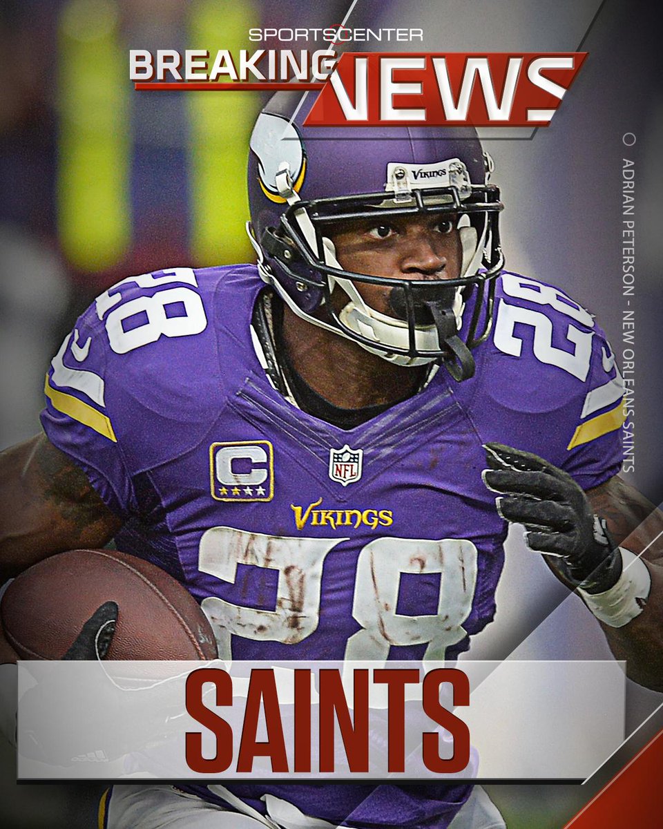 Dannyboyghuk's tweet photo. Breaking: Adrian Peterson tells ESPN he plans to sign with the Saints on a two-year... https://t.co/nVBBxmKM9r by #espn via @c0nvey https://t.co/QGvIYJfpJv