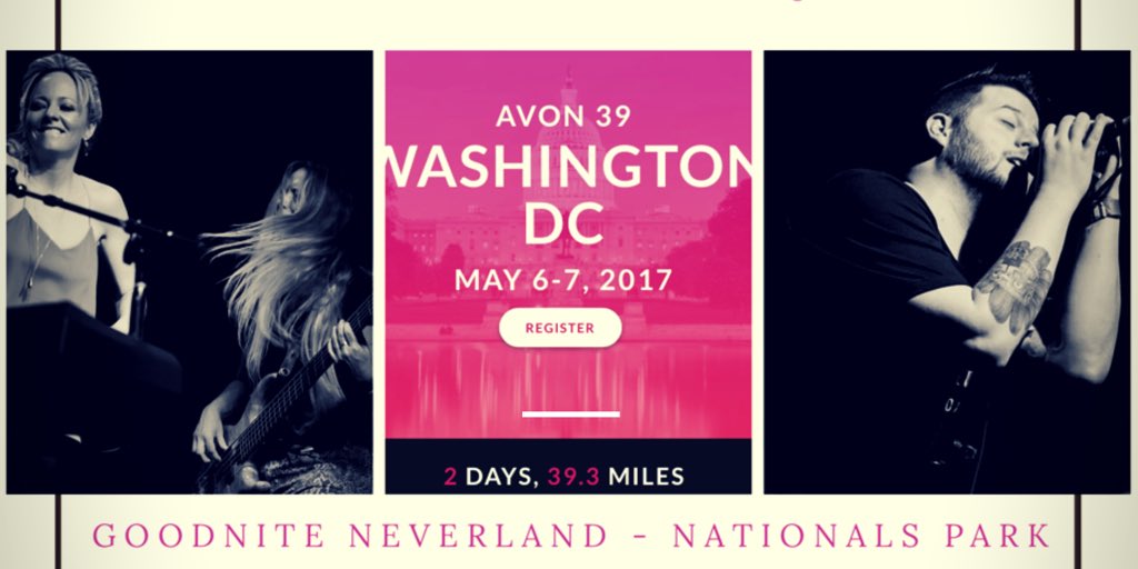 GdniteNeverland's tweet photo. Come join us @Nationals Park ⚾️in DC Sun, May 7th🎶playin a great set for the thousands walking to kick cancer's ass🥊🎗#powerof39 @avon39walk https://t.co/AHVeCQCiYf