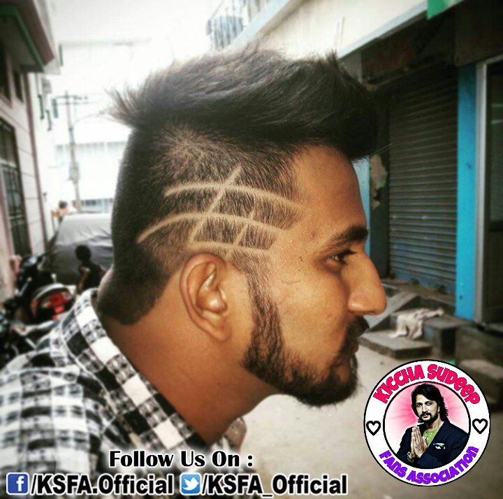 KSFA_Official's tweet photo. #TheVillain #Hairstyle 👌👌
@KicchaSudeep #RealTrendsetter 
#KingOfCraze 😎

@DirectorPREM_R @PremsTheVillain https://t.co/Lm78HWGOes