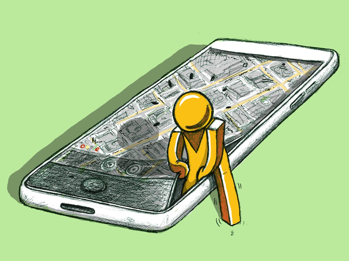 Illustration für den #ANZEIGER (Magazin der österreichischen Buchbranche). Zu einem Text von Johannes Klaus über "smartes" Reisen.