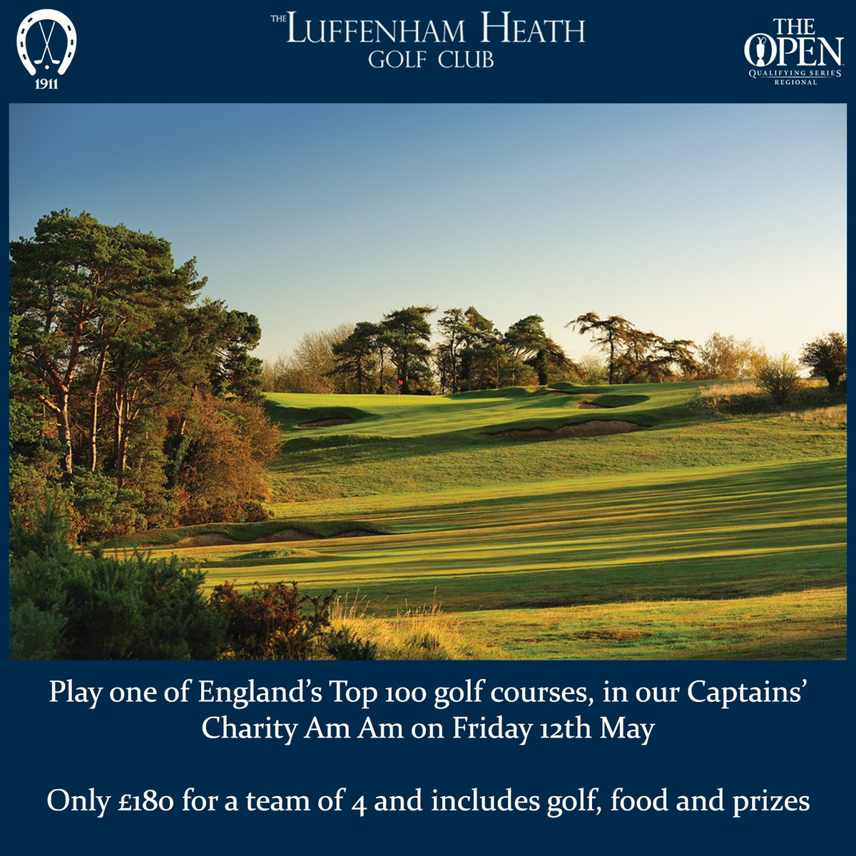 luffenhamheath's tweet photo. We only have a few slots left in our Captains' Charity AmAm on Friday 12th May 2017. To enter visit https://t.co/ypKt5AkBp1 #lhgc #luffenham https://t.co/8mONtN2e0a