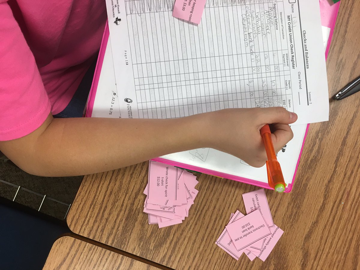 MsToniKean's tweet photo. Learning life lessons with check registers! Money is engaging. #bjhnolimits https://t.co/xVEISVBkGH