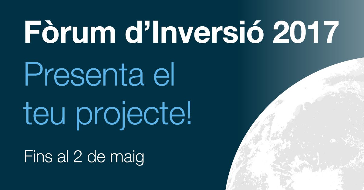 accio_cat's tweet photo. Fòrum d'Inversió 2017: Tens un projecte empresarial i vols finançament? Presenta el teu projecte fins al 2 de maig https://t.co/Mjv27SF6Ir https://t.co/5Bbz3P0kaN