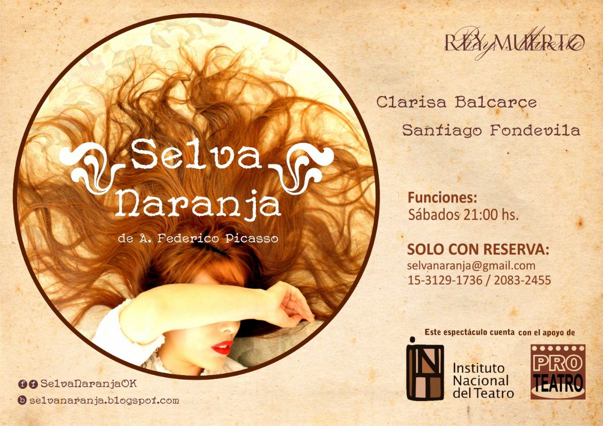 selvanaranjaOK's tweet photo. Ya pueden reservar para este sábado 29/04 a las 21hs https://t.co/fIOhXrsxfw