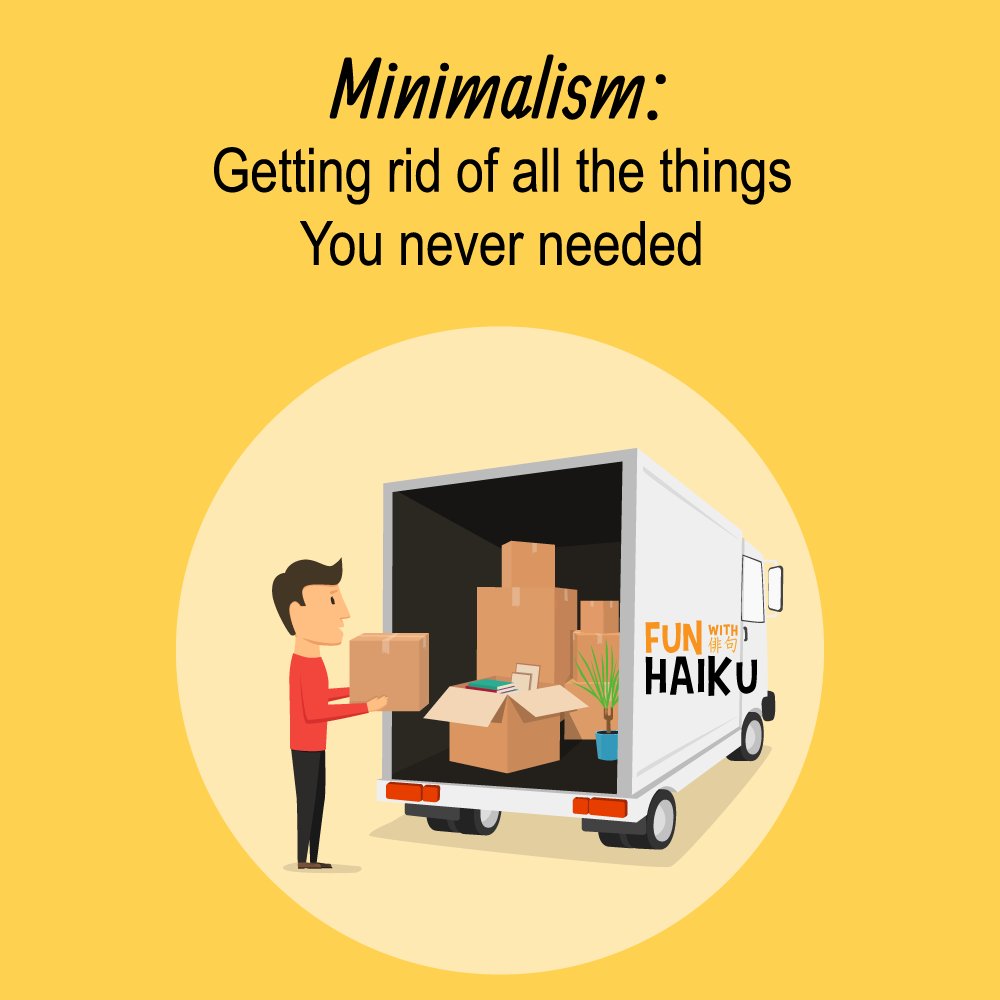 funwithhaiku's tweet photo. Can't wait to fill up all that room with new stuff!

#lifegoals #decluttering #recluttering
#haiku #meme #funny #lol #humor #sarcasm https://t.co/wwsRbiuAgq