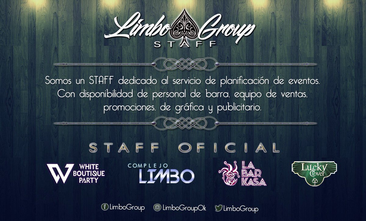moodstaffok's tweet photo. Haciendo todo lo posible para que vivas noches y eventos INOLVIDABLES!
#LimboGroup♠️
#WeMakeItDifferent 🔝🍀 https://t.co/rJ6zEsQFHg