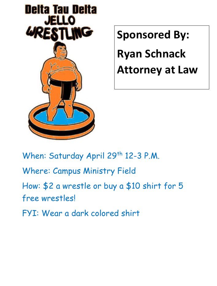 QU_Delts's tweet photo. Come out this Saturday for Jello Wrestling!

Wrestle for a good cause! https://t.co/LMBau6lQkV