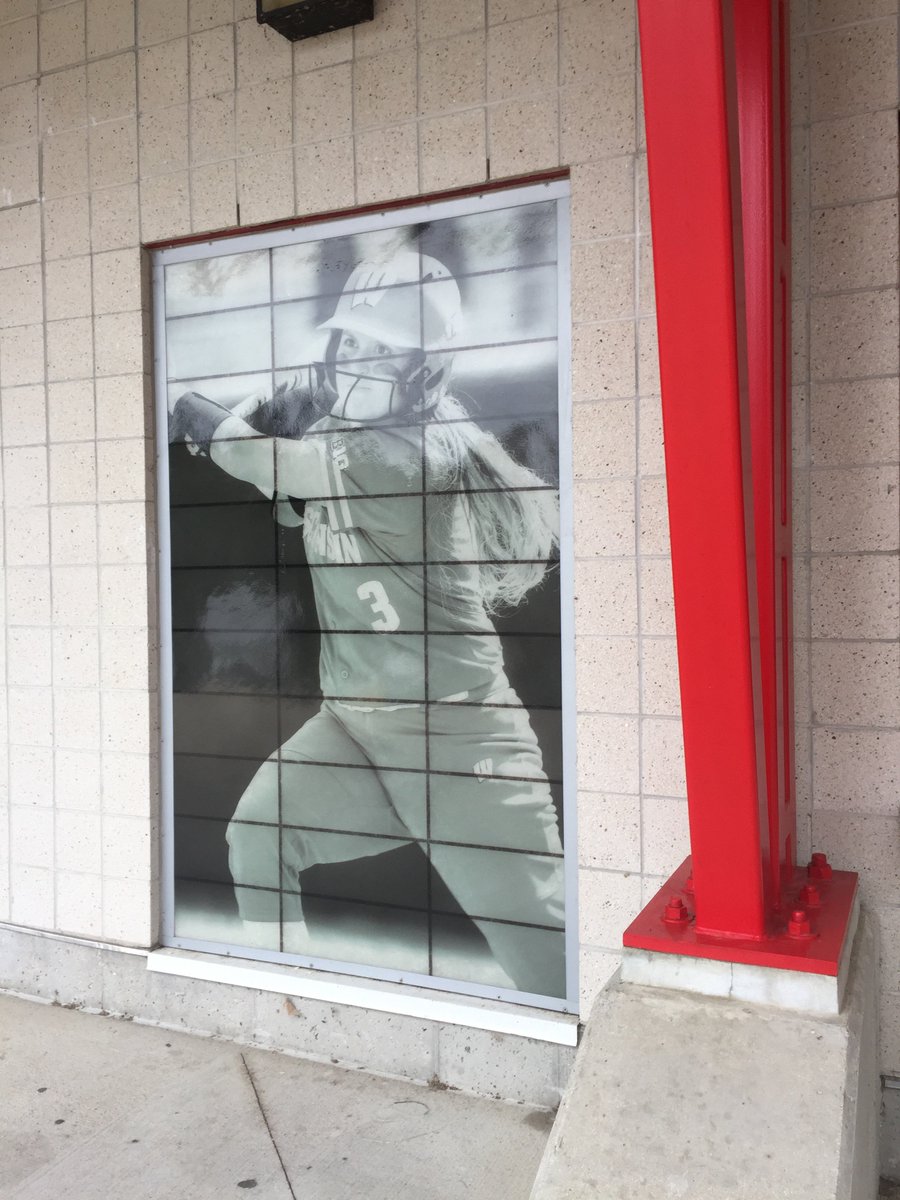 ThysseDesign's tweet photo. This new large-scale graphic greets #Badger #Softball fans entering Goodman Diamond. #design #experiential https://t.co/nvIjNjtUDD