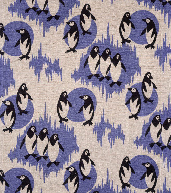 ARTregards's tweet image. Happy #WorldPenguinDay! Love this cheerful furnishing fabric of screen-printed... ln.is/xR3jR by #MuseumTweets via @c0nvey