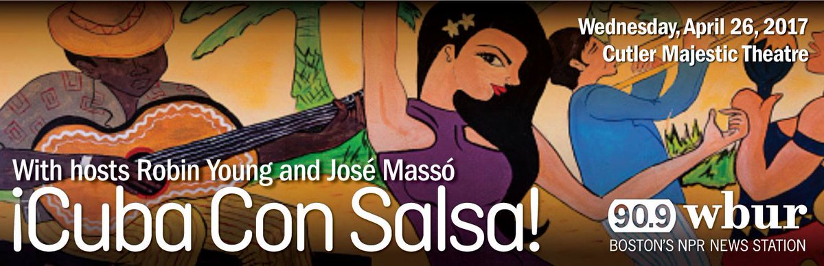 Michael_Quinlin's tweet photo. Don't miss #cubaconsalsa @WBUR @MassoJose present @pmartinezmusic @MajBoston on Wed, 4/26 https://t.co/BQzqMNRHtF https://t.co/AJChfqn9BI