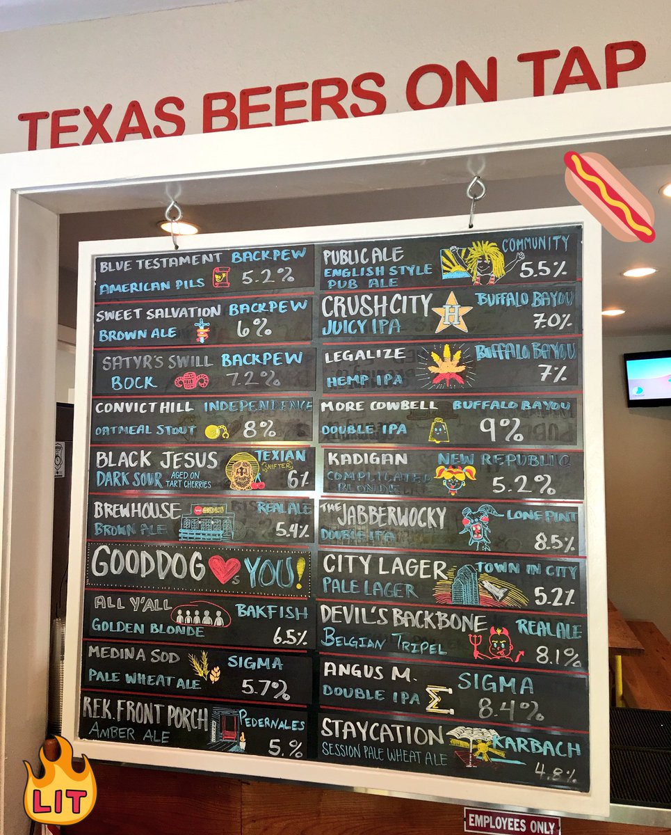 GoodDogHouston's tweet image. Come help us drink ALL the BEER &amp;amp; eat ALL the Mini Dogs! ALL 20 #Texas draft BEERS are 1/2 OFF ALL DAY! #TexasTuessay #drinklocal #eatlocal