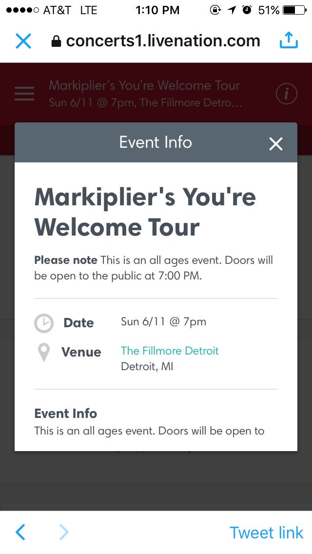 thepastacat's tweet photo. @markiplier IS COMING TO DETROIT!!!! THIS IS NOT A DRILL! I LEGITIMATELY JUST RAN AROUND MY PARKING LOT IN EXCITEMENT #yourewelcometour https://t.co/vCIYbaRVVX