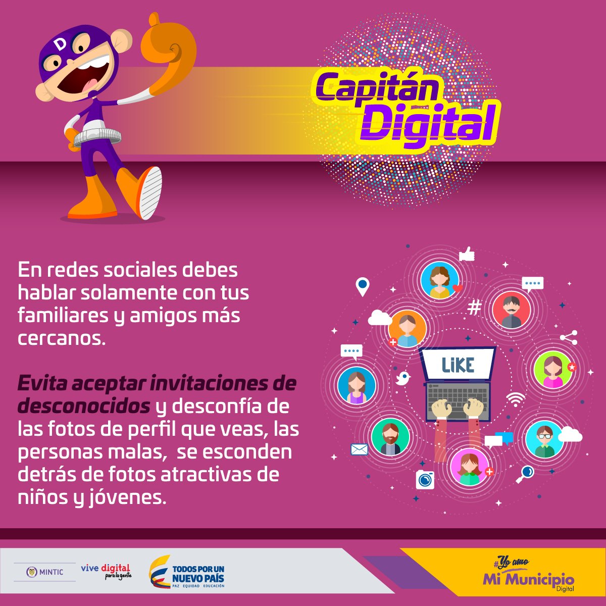 AlcTopaipi's tweet photo. Encuentra aquí los tips del capitán digital para que seas un héroe en internet ⇨ https://t.co/lfHR5edTMj
#TipsCapitanDigital #MesDeLaNiñez 😊 https://t.co/rD158eMPXd