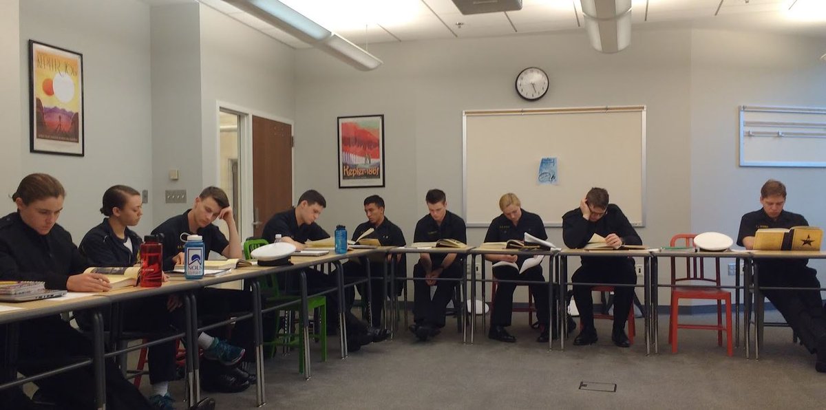 mgeigner's tweet photo. Midshipmen at US Naval Academy finish the semester with Hamilton in Immigrant Stories English class this morning @Lin_Manuel" https://t.co/7XnTmKms3k