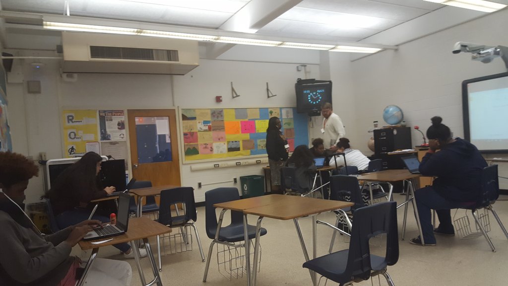 Scholars completing a social studies activity using lots of technology @philohillroars <a href="/wsfcs/">WS/FC Schools</a>
