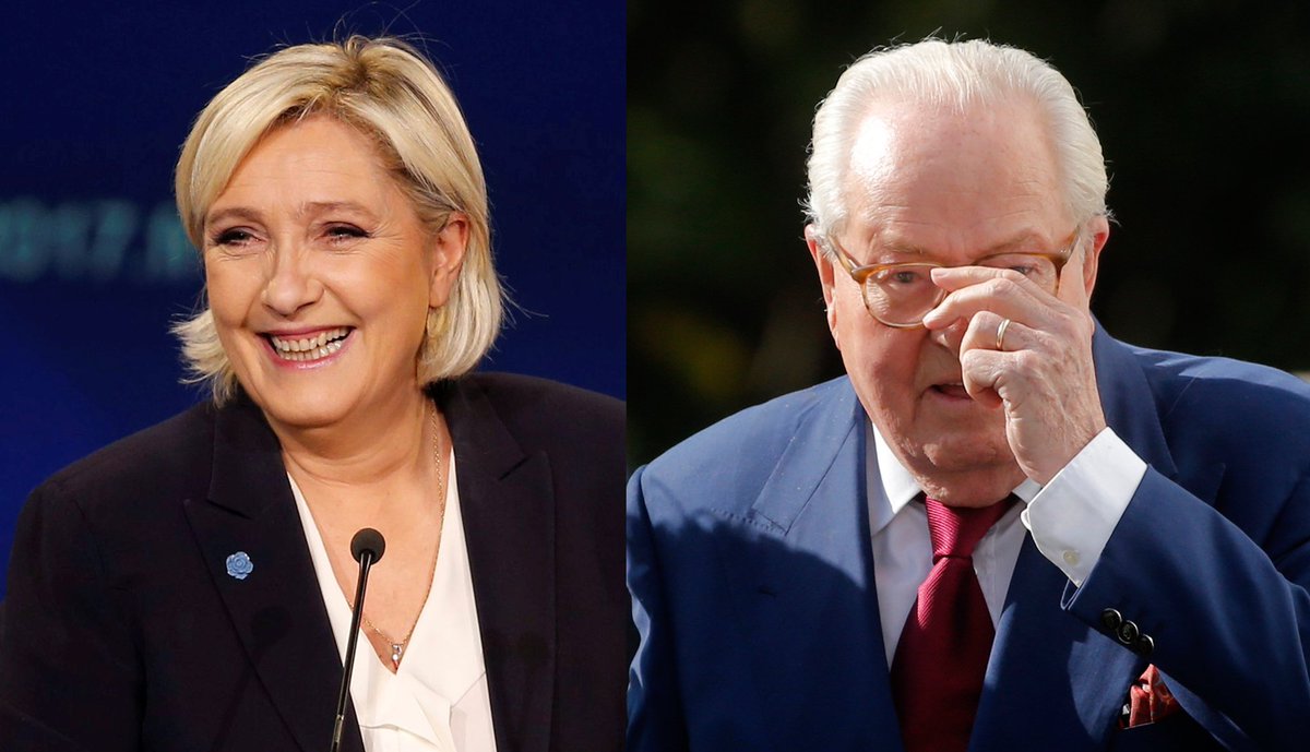 Reuters's tweet photo. Jean-Marie Le Pen says his daughter should have run a more 'Trump-like campaign': https://t.co/ffvHShGo8Q https://t.co/lt1kpUOAvJ