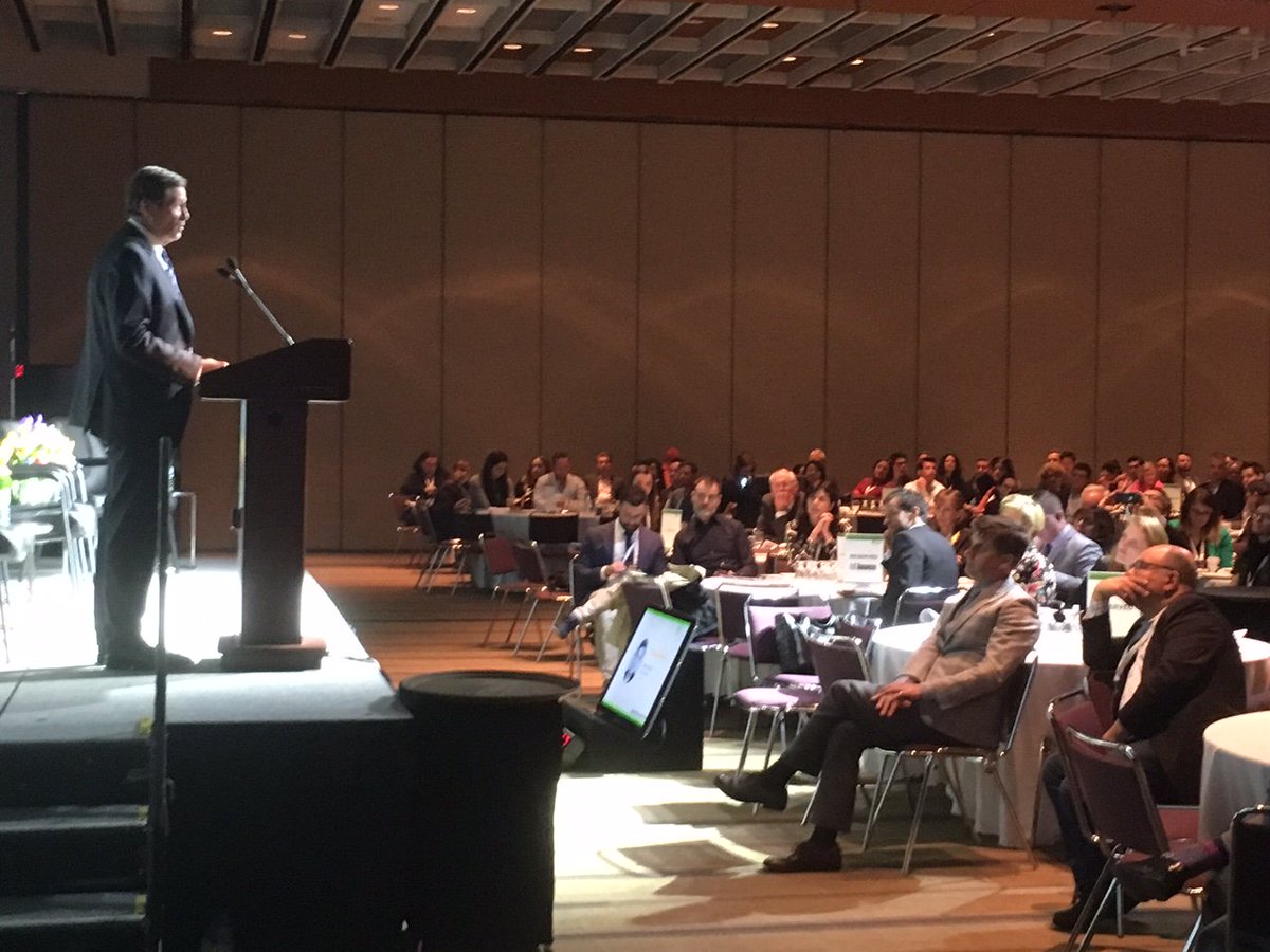JohnTory's tweet photo. Spoke today at @ULIToronto #electriccities Symposium about #RailDeckPark &amp; benefits of building new urban space downtown. https://t.co/EZOpLulBJO