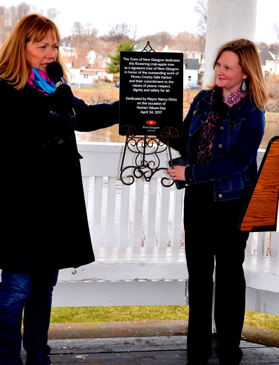 NewGlasgowNS's tweet photo. We look forward to planting this flowering crabapple tree in Carmichael Park in honour of @PCSafeHarbour @walkforvalues #HumanValuesDay https://t.co/hiJ449kj8L