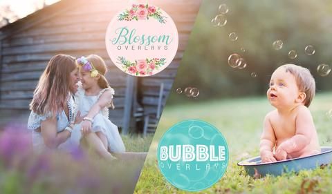 Bubbles &amp; Blossoms Flower Photoshop Overlay Bundle - Pretty Actions! buff.ly/2p13dmS