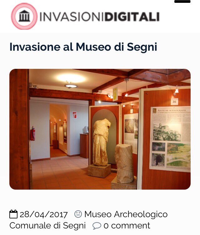 FedericaColaiac's tweet photo. .@MuseoSegni @SegniProject @SegniTurismo #SegniArcheologia #invasionidigitali2017 #invasionealmuseodisegni venerdì 28 aprile @MuseoSegni @SegniProject @SegniTurismo https://t.co/AyGMAF4DJ6
