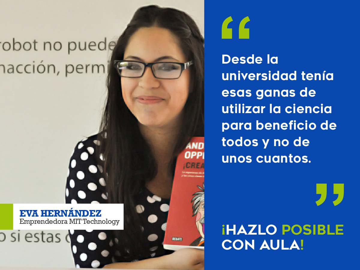 Aula2017's tweet photo. Eva Hernández es de los 150 innovadores destacados  por MIT Technology Review. " puedes hacer las cosas si te lo propones". https://t.co/mNVMn7rH1L