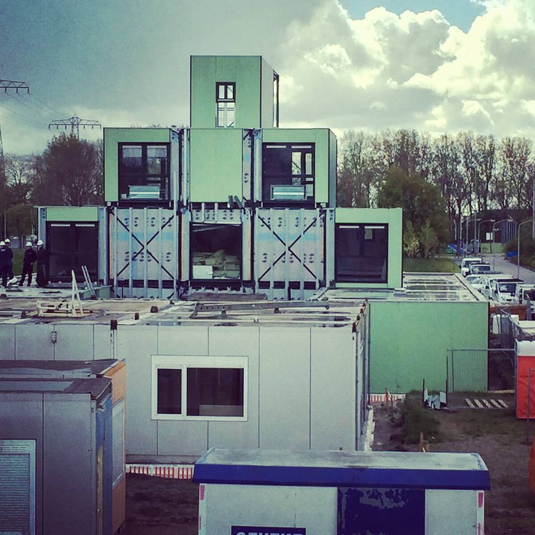 campusgr_'s tweet image. Hoogste punt bereikt! Bouw van nieuwe ondernemersfaciliteit op @Zernike_Campus is in volle gang! @Cube_050; jullie nieuwe "huis" wordt gaaf!