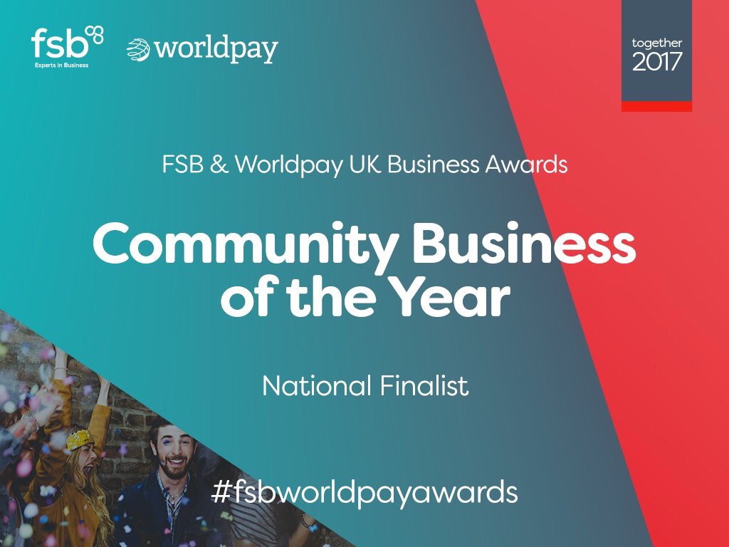 #fsbworldpayawards we are delighted to be in the National Finals for the Community Business of the Year awards! #Enfield #UK <a href="/FSBwomen/">FSBWomen</a>