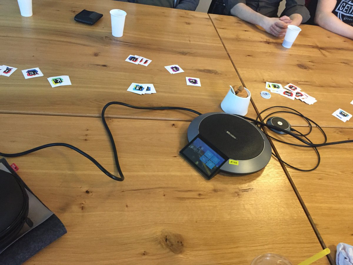 coding_nerd's tweet photo. stickers on stickers on stickers on stickers. Only at the #sfugfra at @ADticket. #symfony #fradev #Frankfurt https://t.co/YmJZE0ZsLV