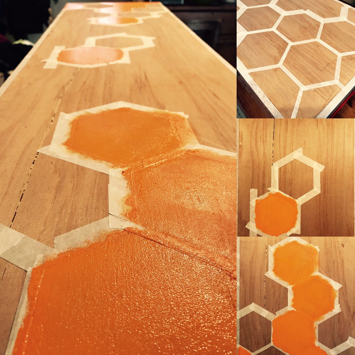 craftsw0ld's tweet photo. Upcycling with a honeycomb pattern, can't wait to see the final results 🤞🏻#UpcycledHour #furnitureart #honeycomb #create #Cotswolds https://t.co/szYCDpgc5V