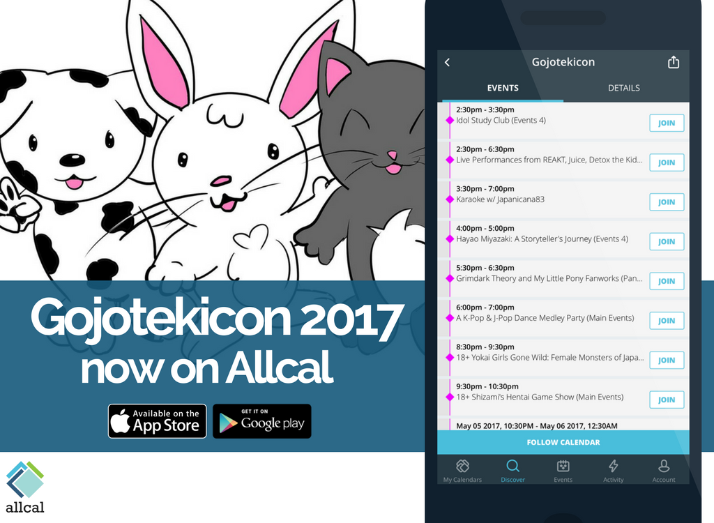 allcalevents's tweet photo. Ohio’s friendliest con #Gojotekicon is live on Allcal! Fans can follow to get real-time updates and chat in the app! #eventprofs #eventtech https://t.co/BWb9iEBAnn